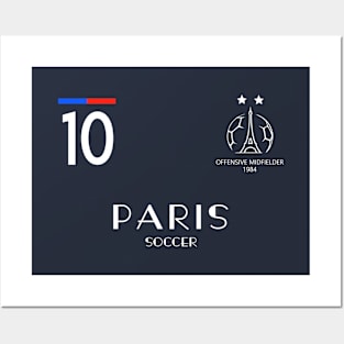 PARIS SOCCER Number 10 Offensive Midfielder Two Stars Posters and Art